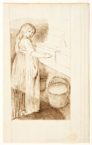 Ein Mädchen spielt das Fortepiano von Adélaïde Marie Anne Castellas Moitte