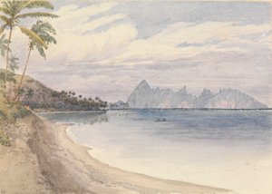 Eimeo [Moorea] von nahe Papeiti [Tahiti, Gesellschaftsinseln], 25. August 1849 von Admiral Sir Edward Gennys Fanshawe