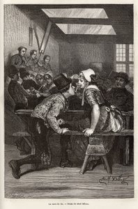 An Jahrmärkten bieten die Bauern jungen Mädchen süße Liköre an, das gleiche Glas dient allen und wird von Mund zu Mund gereicht, oft gefüllt, und ermöglicht es dem jungen Bewerber, sein Werben zu machen, im Rhythmus des Orchesters und der Tänze, Gravur