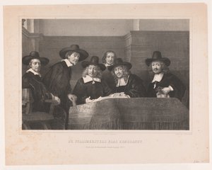 De Staalmeesters: das Kollegium der Staalmeesters (Waardijns) der Amsterdamer Tuchmacherzunft von Adolf Carel Nunnink