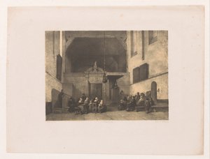 Kircheninterieur mit Figuren