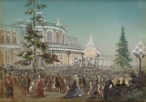 Feier des 25. Jahrestages der Zarskoje Selo Eisenbahn im Konzertsaal des Bahnhofs Pavlovsk, 1862