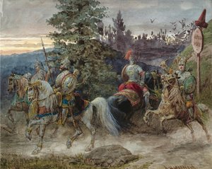 Der Weg nach Chernomor. Illustration zum Gedicht Ruslan und Ljudmila von A. Puschkin von Adolf Charlemagne