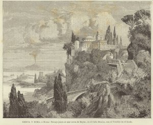Griechenland und Rom - Rom: Landschaft am Meer bei Kap Miseno mit Vesuv im Hintergrund