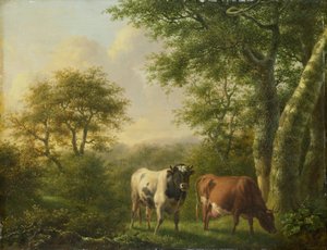 Landschaft mit Vieh von Adolf Karel Maximiliaan Engel