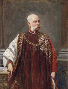 Porträt von Franz Joseph I. von Österreich als Großmeister des Goldenen Vlieses, 1903 von Adolf Liebscher
