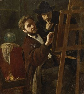 Oberländer und Karl Haider an der Staffelei