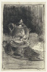 Teekanne auf einem Stövchen von Adolf le Comte