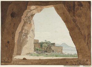 Vesuv und die Bucht von Neapel aus einer Höhle