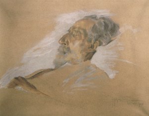 Giuseppe Verdi auf seinem Sterbebett von Adolfo Hohenstein