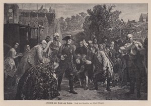 Friedrich der Große, König von Preußen, auf einer Reise von Adolph Friedrich Erdmann von (after) Menzel