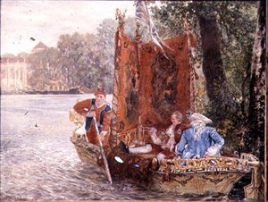 Flussfahrt in Rheinsburg, 1860