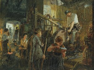 Der Messerschleifer in der Schmiede in Hofgastein, 1881