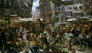 Der Markt von Verona von Adolph Menzel