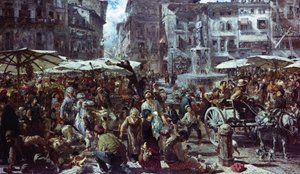 Der Markt von Verona von Adolph Menzel