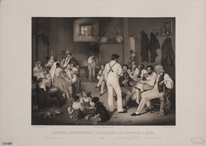 Dänische Künstler in Osterien la Censola in Rom von Johan Adolph Kittendorff