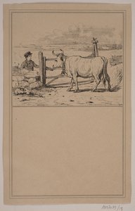 Das Mädchen und der Junge. Nr. 12 in Chr. Winther und M. Rørbye, "25 Bilder für kleine Kinder" von Johan Adolph Kittendorff