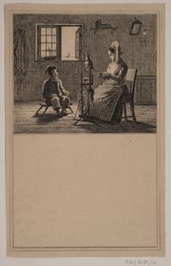 Mutter und Sohn. Nr. 18 in Chr. Winther und M. Rørbye, "25 Bilder für kleine Kinder"