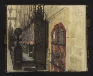 Blick auf das Chorgestühl im Dom zu Halberstadt