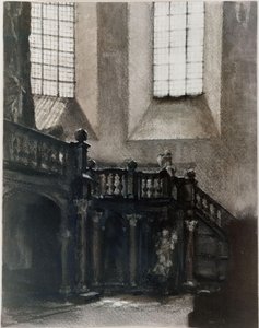 Blick auf eine barocke Orgelempore von Adolph Menzel