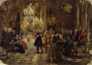 Flötenkonzert Friedrichs des Großen in Sanssouci. Skizze von Adolph Menzel