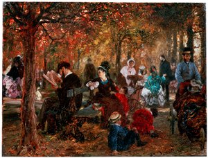 Im Jardin de Luxembourg Eine Erinnerung an den Jardin de Luxembourg, 1876 von Adolph Menzel