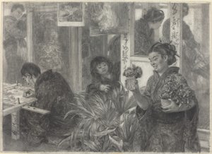 Japanischer Künstler bei der Arbeit von Adolph Menzel