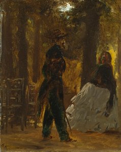 Polizist und Dame im Tuileriengarten
