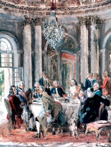 Wiedersehen im Herrenhaus, 1849 von Adolph Menzel