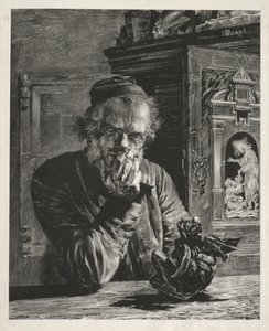 Der Antiquar - Selbstporträt von Adolph Menzel