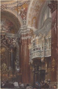 Das Innere der Jakobskirche in Innsbruck von Adolph Menzel