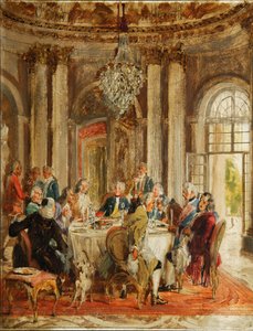Der Runde Tisch von Friedrich II. in Sanssouci Skizze, 1848