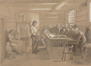 Eine Gerichtsszene auf dem Land von Adolph Tidemand