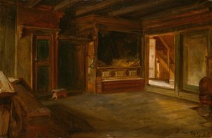 Bauernhof-Interieur aus Sandak von Adolph Tidemand