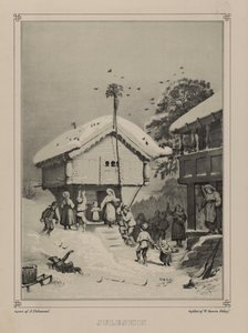 Illustration aus dem Buch Norge fremstillet i Tegninger von P.Chr. Asbjørnsen, veröffentlicht von Chr. Tønsberg (Norwegen, 1848) von Adolph Tidemand