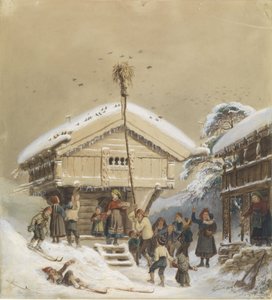 Norwegische Weihnachtsbräuche von Adolph Tidemand