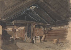 Røkstue, Kvam prestegård, Vikøy von Adolph Tidemand
