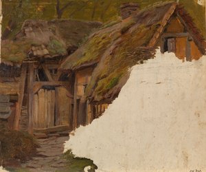 Studie eines alten Bauernhofs von Adolph Tidemand