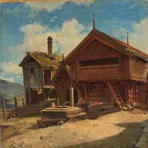 Der Bauernhof Gulsvik in Hallingdal von Adolph Tidemand