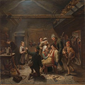 Die Rückkehr des Bärenjägers von Adolph Tidemand