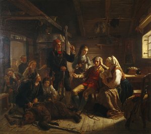 Der verwundete Bärenjäger von Adolph Tidemand