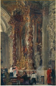 Der Hochaltar der Damenstiftskirche in München von Adolph Menzel