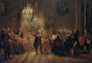 Flötenkonzert Friedrichs des Großen in Sanssouci von Adolph Menzel