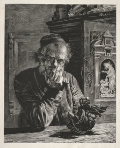Der Antiquar - Selbstporträt von Adolph Menzel