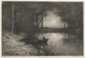 Fischer in einem Boot von Adolphe Appian