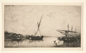 Zwei Brücken und Fischerboot