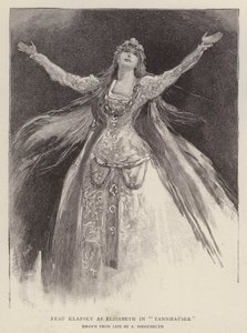 Ungarische Sopranistin Katharina Klafsky als Elisabeth in Richard Wagners Oper Tannhäuser im Royal Opera House, Covent Garden, London