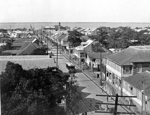 Old King Street nach Süden, Kingston, Jamaika, um 1905