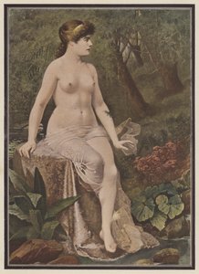 Frau sitzt auf dem Land von Adolphe Frederic Lejeune