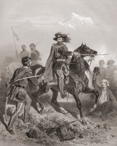 Giuseppe Garibaldi in der Schlacht von Varese von Adolphe Jean Baptiste (after) Bayot